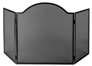 Parascintille per Stufa a 3 Ante 32+66+32x80 cm in Ferro Verniciato Grigio Martellato