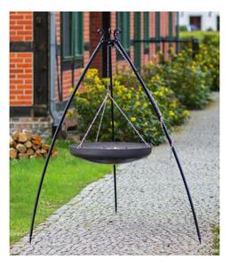 Treppiede Alto 200 cm con Wok in Acciaio Naturale da 60 cm - Resistente agli Agenti Atmosferici e Pieghevole, Ideale per Barbecue e Cucina allAperto