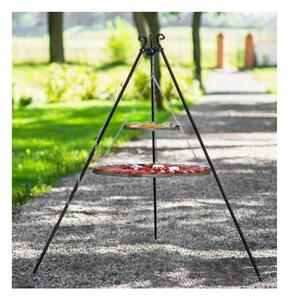 Treppiede da Barbecue 180 cm con 2 Griglie in Acciaio Inox da 70 cm e 40 cm, Spessore Barre 4mm - Alta Qualit� Artigianale Europea