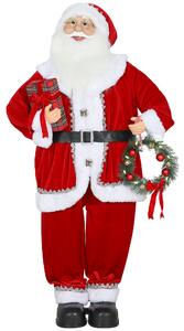 Babbo Natale Animato Alto 120 cm Canta e Balla con Attivazione Sonora Rosso