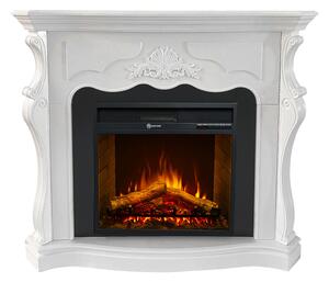 Camino Elettrico da Terra 123x39x100 cm Parigi In Legno Bianco