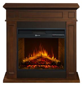 Camino Elettrico da Terra 89,5x90,5x28 cm Jefferson in Legno Noce