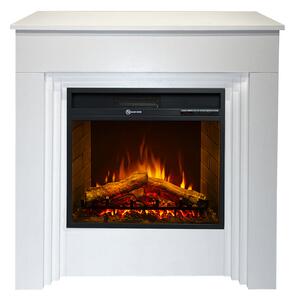 Camino Elettrico da Terra 96x35x96 cm Bellini in Legno Bianco