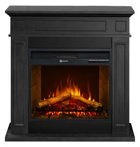 Camino Elettrico da Terra 89,5x90,5x28 cm Jefferson in Legno Nero