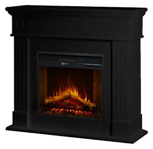 Camino Elettrico da Terra 110x36x100 cm Cambridge In Legno Nero