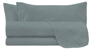 Set Lenzuola Matrimoniale Sopra Sotto e 2 Federe Linea Water Washed Grigio Chiaro
