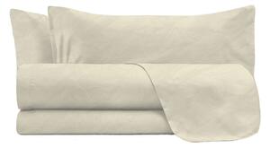 Set Lenzuola Matrimoniale Sopra Sotto e 2 Federe Linea Water Washed Crema