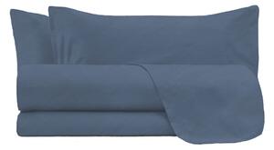 Set Lenzuola Matrimoniale Sopra Sotto e 2 Federe Linea Water Washed Blu