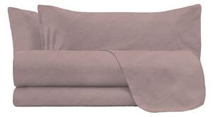 Set Lenzuola Matrimoniale Sopra Sotto e 2 Federe Linea Water Washed Rosa Antico