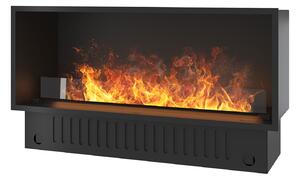 Camino a Vapore Elettrico da Incasso 120x45(64,8)x40 cm Invapo Inside con Ricarica Automatica e LED RGB Nero