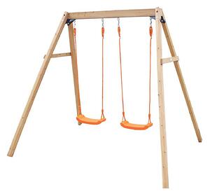 Altalena Duo da Giardino per Bambini 2 Posti in Legno FSC Arancione