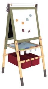 Lavagna con Accessori e Vaschette Portagiochi 57x46x125 cm in Legno