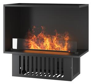 Camino a Vapore Elettrico Bifacciale Angolare a Destra 80x50x40 cm Invapo Corner P800 Nero