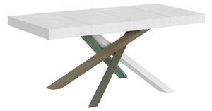 Tavolo Allungabile 120/380x90 cm Volantis Premium Bianco Frassino Gambe Multicolore 4/A
