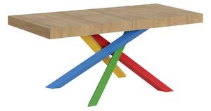 Tavolo Allungabile 120/380x90 cm Volantis Premium Quercia Natura Gambe Multicolore 4/B