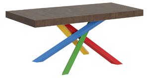 Tavolo Allungabile 120/380x90 cm Volantis Premium Noce Gambe Multicolore 4/B