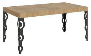 Tavolo Allungabile 120/380x90 cm Karamay Premium Quercia Natura Gambe Antracite