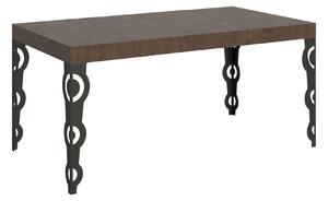 Tavolo Allungabile 120/380x90 cm Karamay Premium Noce Gambe Antracite