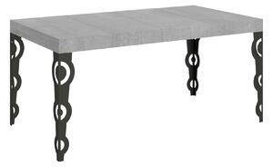 Tavolo Allungabile 120/380x90 cm Karamay Premium Cemento Gambe Antracite