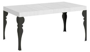 Tavolo Allungabile 120/380x90 cm Paxon Premium Bianco Frassino Gambe Antracite