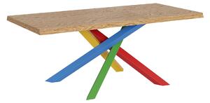 Tavolo Fisso 180x90 cm Versalux Rovere Scortecciato Gambe Multicolore 4/B