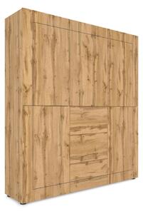 Credenza Alta 5 Ante e 3 Cassetti 150x35x165 cm Elios Quercia Natura