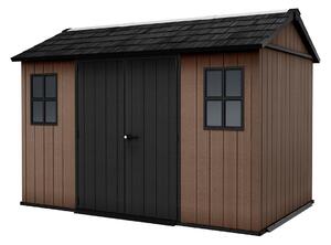 Casetta Box da Giardino 230x350x246 cm Newton Plus 7511/1175 Doppia Opzione Montaggio in Resina Evotech+ Marrone
