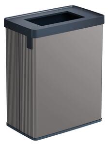 Pattumiera Alta 54L Interno Esterno Keter Verto Recycle 43,5x26,5x68,7 cm con Bordo Copri Sacco in Plastica Grigio Perla