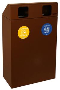 Mobile per Raccolta Differenziata 2 Scomparti 120 L 60x30x96 cm in Acciaio Verniciato Corten