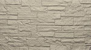 Set 12 Pannelli Decorativi Area 8,6 mq 120x60x2,5 cm Rivestimento Murale Effetto Mattoni in Pietra 3D in PU Greige Tortora