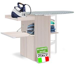 Mobile Asse da Stiro a Scomparsa Salvaspazio Richiudibile 55x38x90,5 cm In MDF Olmo