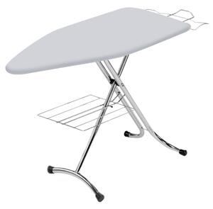Asse da Stiro Prestige Profi 123x48 cm Salvaspazio Altezza Regolabile Ampia Area di Stiratura e Ripiano Sottostante