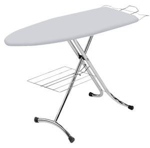 Asse da Stiro Salvaspazio Relax Profi 123x39 cm Ripiano Sottostante Gambe Triple Altezza Regolabile in Acciaio