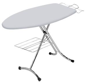 Asse da Stiro Rugby Profi 125x46 cm Salvaspazio Ampia Area con Ripiano Sottostante Gambe Triple in Acciaio