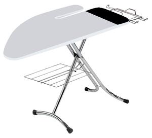 Asse da Stiro Completo Combiboard Profi 125x48 cm con Piano Stiramaniche e Ripiano Regolabile in Altezza