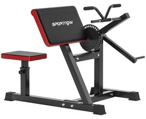 Panca per Curl Bicipiti con Seduta e Appoggio per Gomiti Regolabili Supporto per Pesi in Acciaio Nero