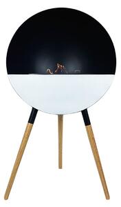 Camino a Bioetanolo da Terra Jupiter Serbatoio 850 ml in Acciaio Verniciato Nero e Rovere