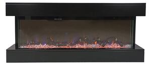 Camino Elettrico da Parete o Incasso Alaro Plus 127x18x52 cm Effetto Fiamma Telecomando in MDF Nero