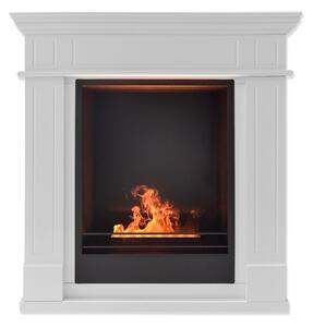 Camino a Vapore da Pavimento Leonardo 81x30x86 cm in MDF Bianco Laccato