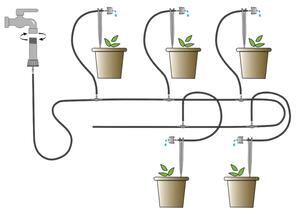 Set Microirrigazione Verdemax Fino a 4 Vasi Sistema Automatizzato in PP POM e PE