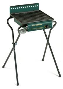 Piastra di Cottura GAS 4043 GHIV Ompagrill in Ghisa Vetrificata 40x43 cm Alimentazione a Gas Struttura Pieghevole in Acciaio Verde