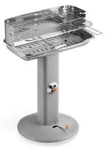 Barbecue a Carbone Venus 608/c Ompagrill Gamba a Colonna con Areazione in Acciaio Verniciato Grigio