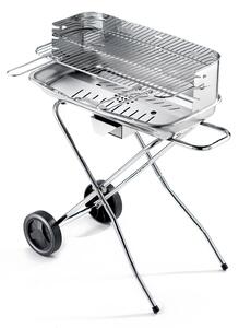 Barbecue a Carbone 60-40/rc pro Ompagrill Griglia 60x36 cm Struttura con Ruote in Acciaio Inox