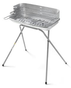 Barbecue a Carbone Ompagrill in Acciaio Alluminato Griglia di Cottura in Acciaio Cromato Resistente fino a 500° Area di Cottura 60x36 cm