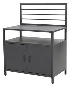 Modulo Componibile Ompagrill con Piano di Lavoro e Armadietto 100x61,5x130 cm in Alluminio Verniciato Nero