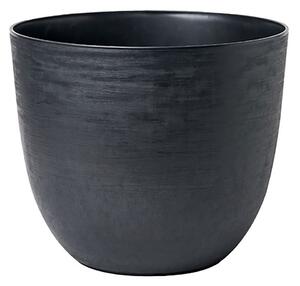 Vaso Rotondo Indoor e Outdoor Tera con Riserva D'acqua Over Black Ø28 cm in Plastica Nero