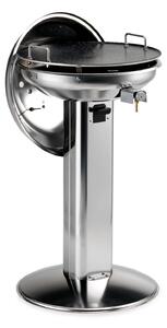 Barbecue a Gas con Cover Ompagrill Alueco 4780 Inox con Piastra in Alluminio Teflonato Ø47 cm Alimentazione GPL e Metano Gamba a Colonna in Acciai