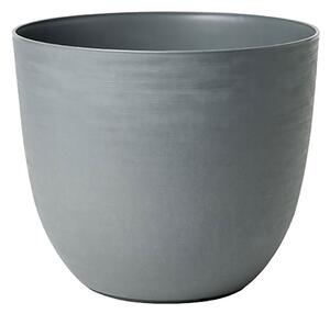 Vaso Rotondo Indoor e Outdoor Tera con Riserva D'acqua Over Fog Ø28 cm in Plastica Grigio