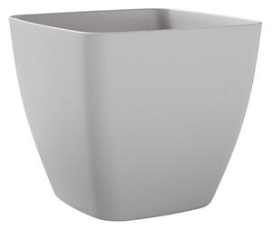 Vaso Quadrato Indoor e Outdoor Tera Ceylon Kit Cloud Ø30 cm in Plastica Grigio Chiaro