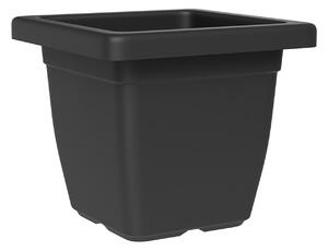 Vaso Quadrato Indoor e Outdoor Tera Nazca Ash 32x32 cm in Plastica Riciclata Antracite